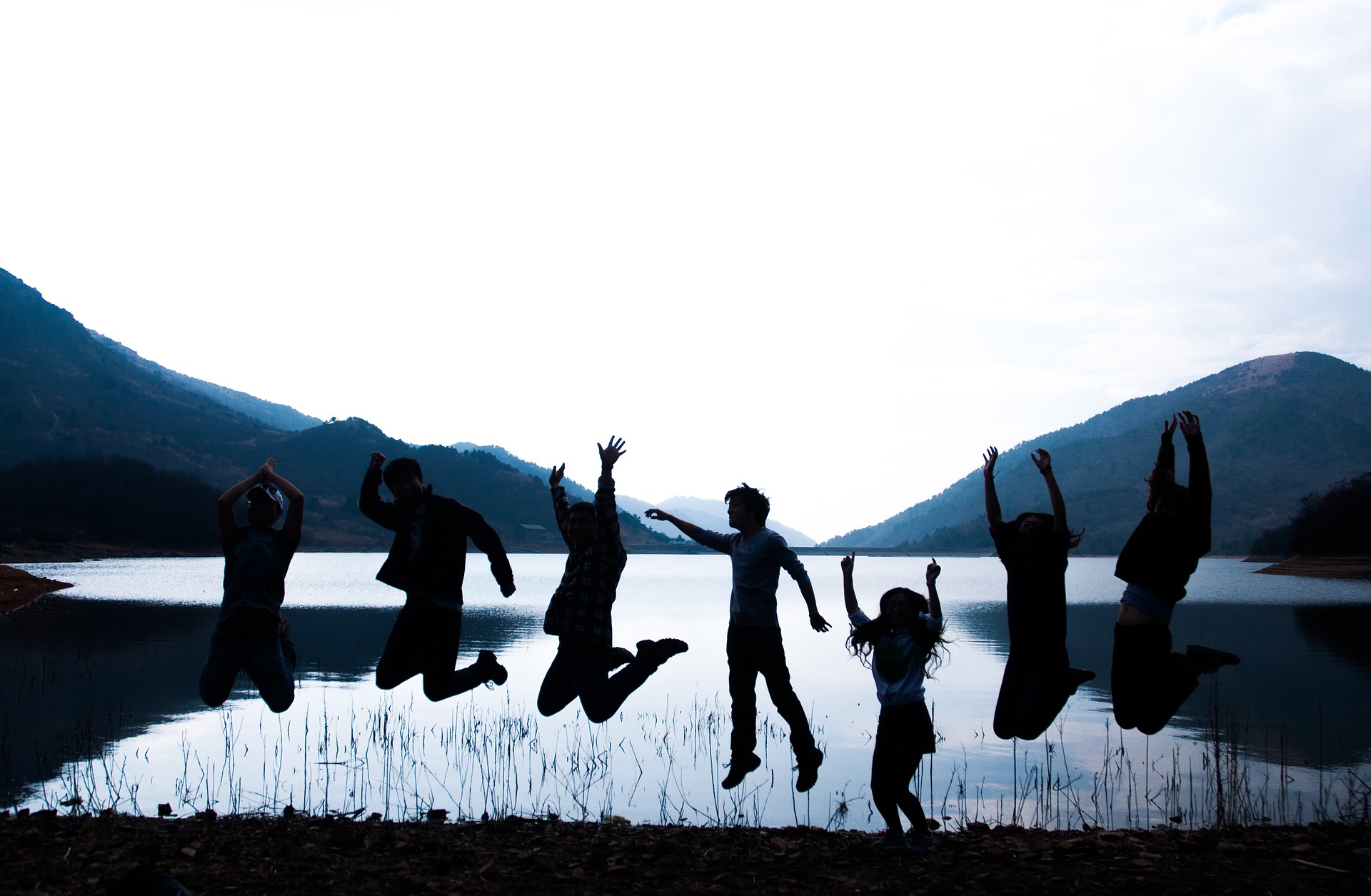 youth at lake