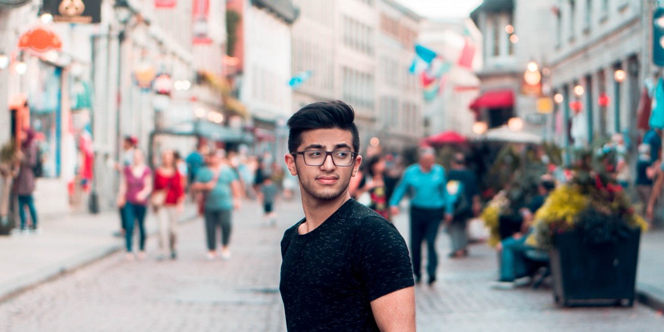 Person standing in street