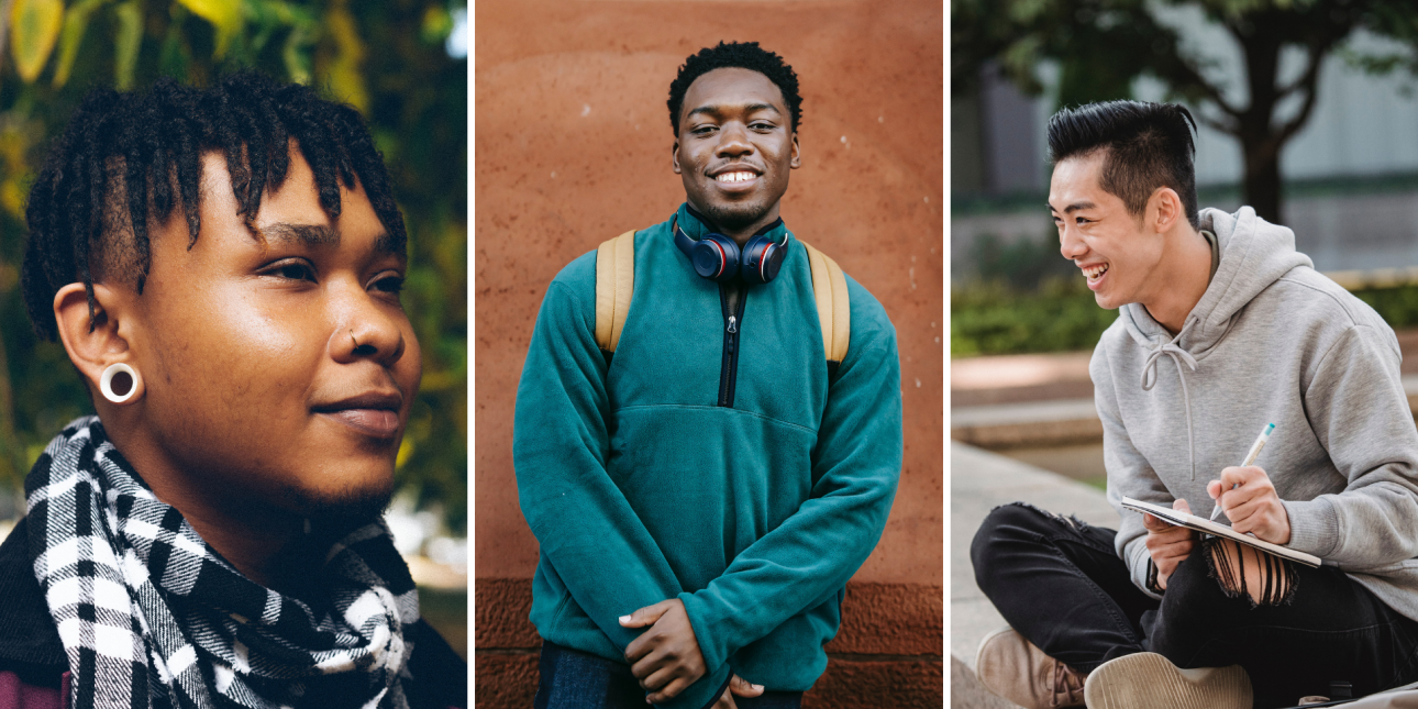 collage of 3 young adults