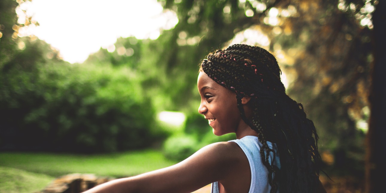 young Black girl smiling