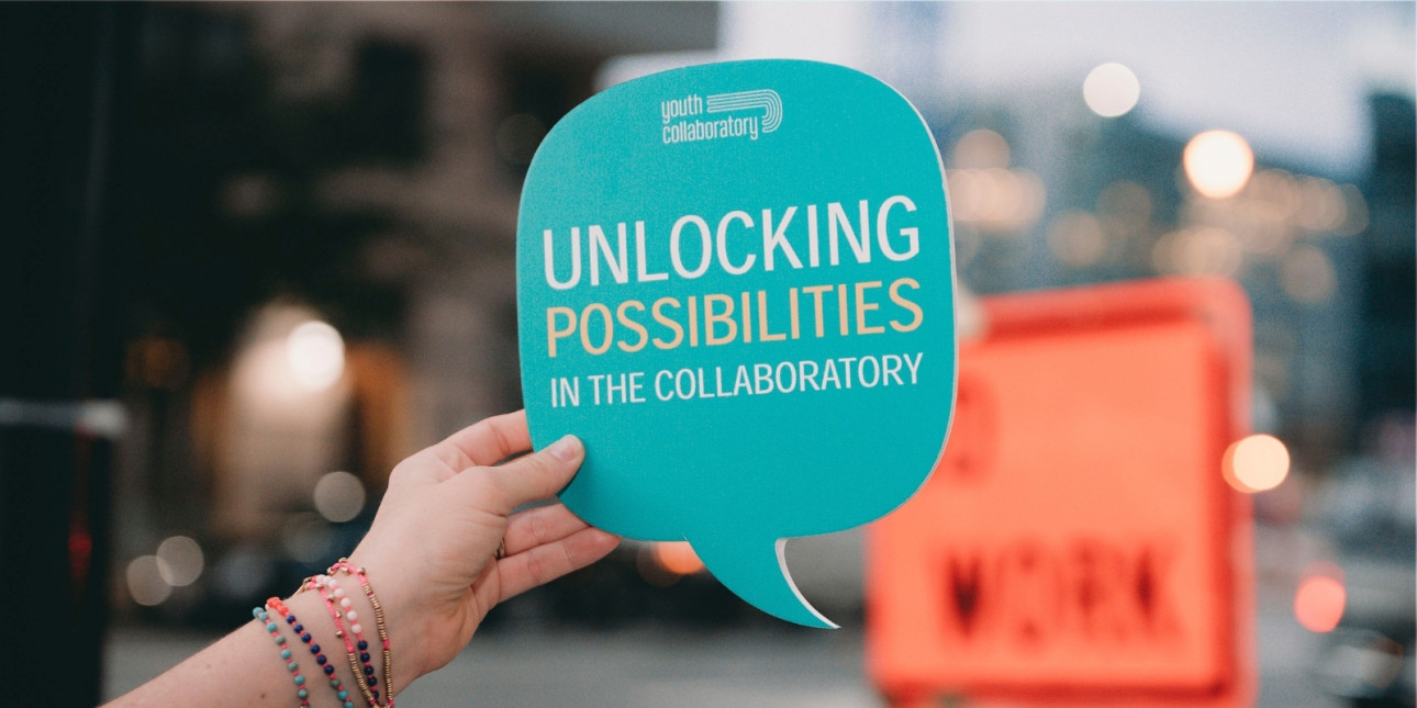 Speech bubble that reads "Unlocking Possibilities in the Collaboratory"