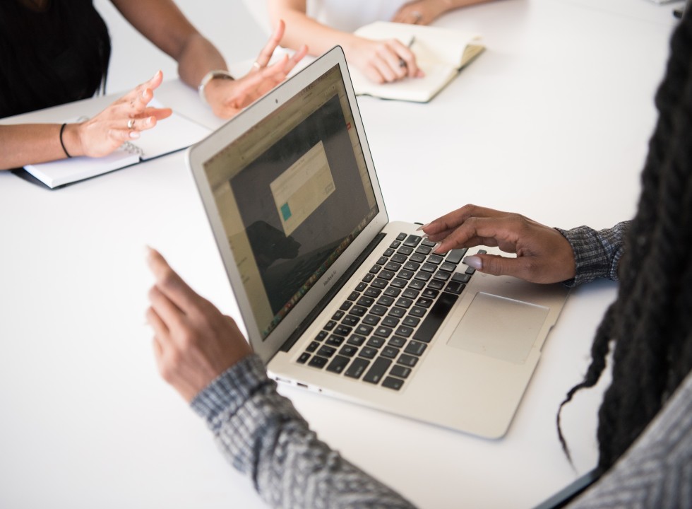 Person typing on a laptop