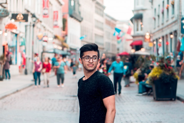 Person standing in street