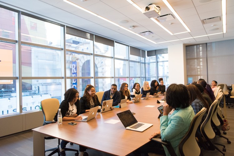 people at a desk