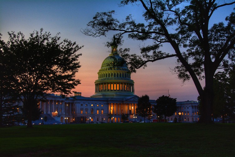 The United States Capitol Building At Dusk