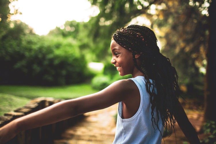 young Black girl smiling